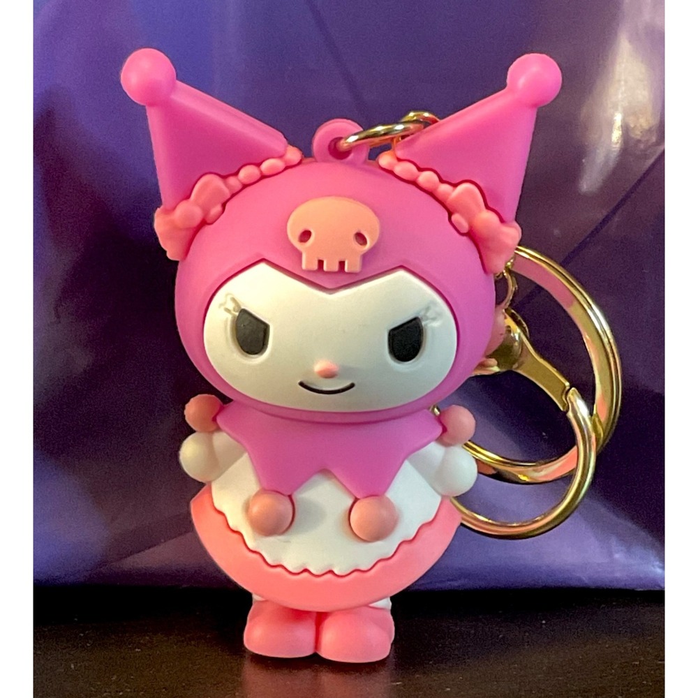 Kawaii  Kitty Pink White Gold Keychain 6.45cms  | Cute Chibi Anime